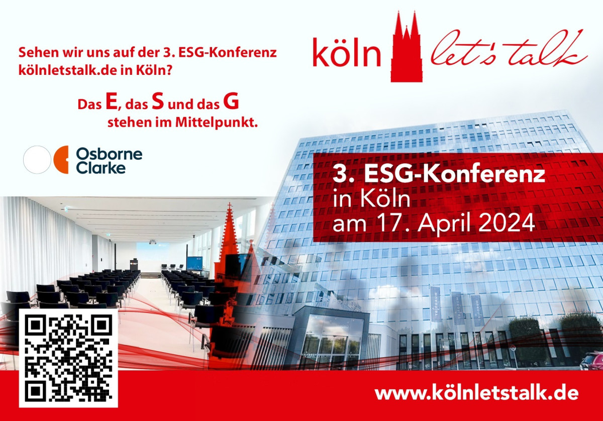 Einladung zur 3. ESG-Konferenz Köln let’s talk